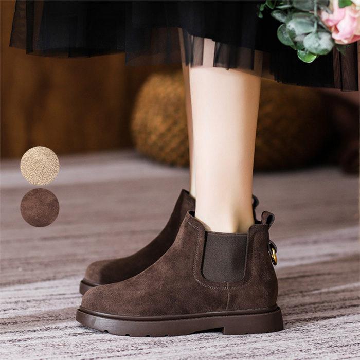 ショートブーツ レディース チェルシーブーツ サイドゴアブーツ ブーツ 春 秋 冬 裏起毛 裏ボア スエー..