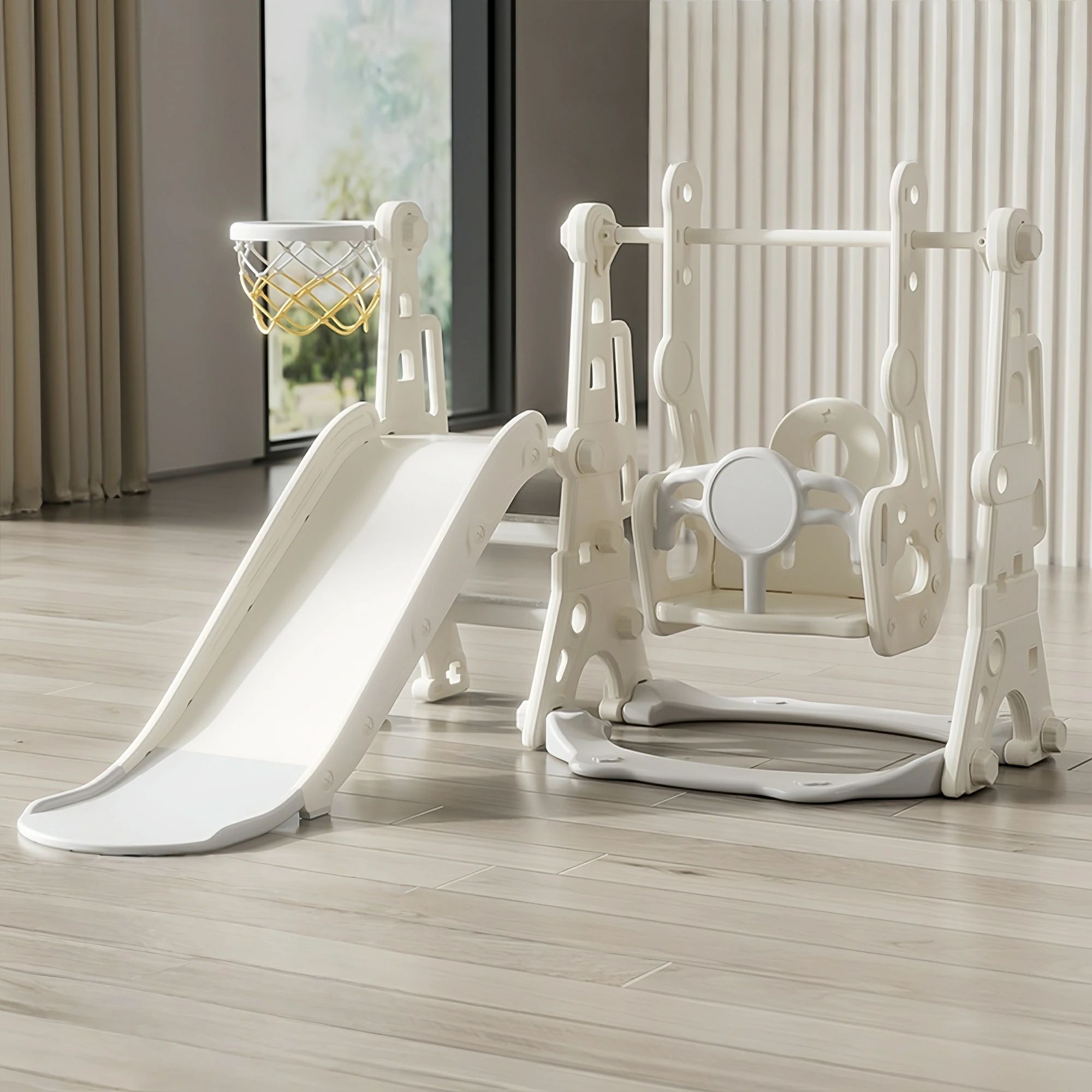 滑り台 すべり台 屋内 室内 ブランコ 安心認証ス ウィング キッズ 子供 バスケットゴール 多機能 女の子 男の子 幼児 誕生日 プレゼント 遊具 コンパクト 大型遊具 お祝い 安全認証済 送料無料 1年安心保証