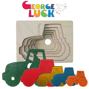 George Luck LTD ジョージ ラック パズル ステップパズル・トラクター GL6513 知育玩具 おもちゃ 1歳 2歳 3歳 パズル 幼児 子供 女の子 男の子 幼児 向け ジグソーパズル 出産祝い 木製 誕生日プレゼント