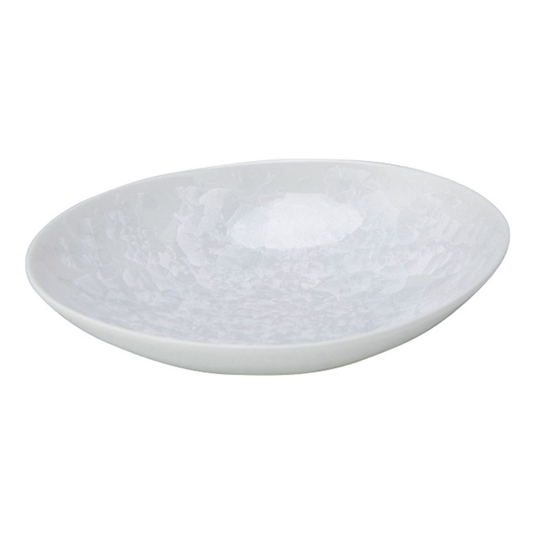 Kiyomizu Ware - 京焼・清水焼 花結晶(白) 楕円鉢(中) KTA497-01 M08105 ギフト 贈り物 内祝い ギフト プレゼント お返し お歳暮 お中元