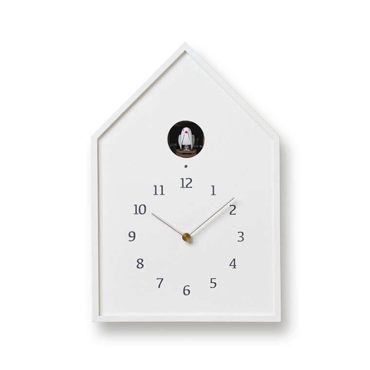 Lemnos レムノス Birdhouse Clock ハードハウスクロック NY16-12 ホワイト ナチュラル カッコー時計 鳩時計 掛け時計 木製 おしゃれ 正規品 3