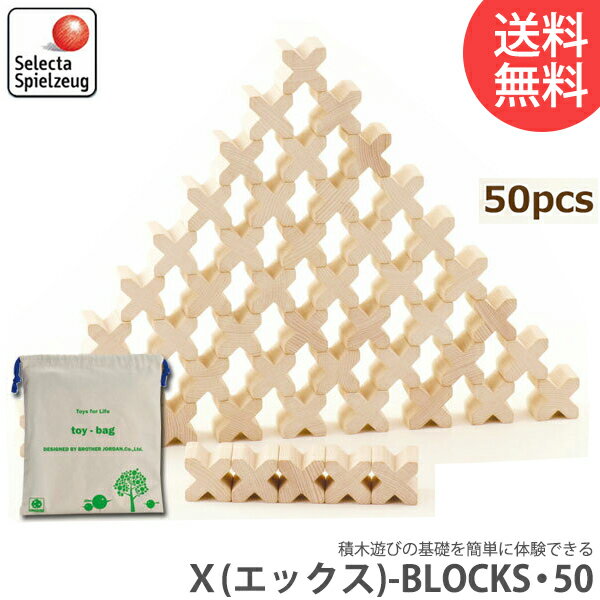 積み木 学習トイ ブロック セレクタ X(エックス)-BLOCKS・50 SE0006(積木) 知育玩具 SELECTA 赤ちゃん ベビー 出産祝い おもちゃ 1歳 2歳 3歳 4歳 女の子 男の子