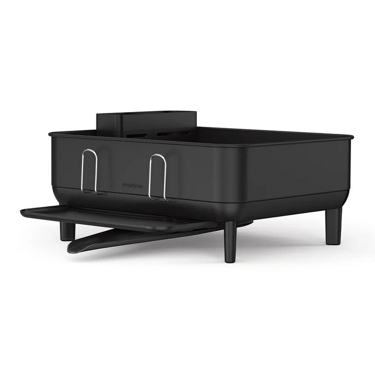 【正規品】 シンプルヒューマン simplehuman スチールフレーム ディッシュラック KT1507DC KT1208DC マットブラック ホワイト シンプル ヒューマン 水切りかご 水切りラック 伸縮 スリム 食器 キッチン シンク