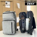 SQUALO WORKS (スクアーロ ワークス) Chambray Polyester(シャンブレー ポリエステル) 2WAYショルダー ショルダーバッグ ボディバッグ サブバッグ メンズ レディース ブラック グレー SW-CH002