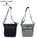 SQUALO WORKS (スクアーロ ワークス) Chambray Polyester(シャンブレー ポリエステル) スクエアクロスバッグ ショルダーバッグ 斜め掛け メンズ レディース ブラック グレー SW-CH003 1