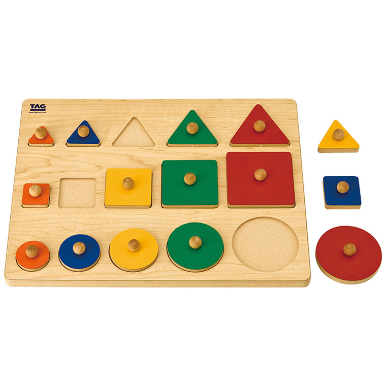 TAG 比べて理解する形のパズル TGES13 知育玩具 知育 おもちゃ モンテッソーリ 保育 保育園 幼稚園 木製 木のおもちゃ おもちゃ 一歳 1歳 2歳 3歳 4歳 5歳 6歳 男の子 女の子 誕生日 プレゼント 3
