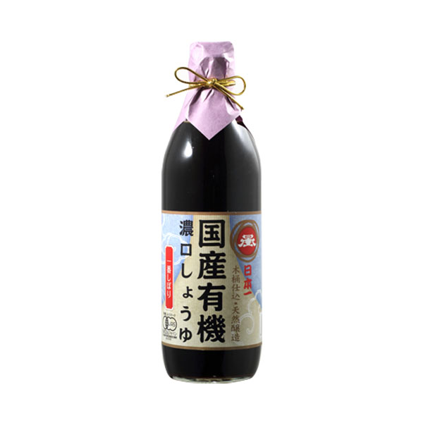 岡直三郎商店 日本一しょうゆ 登録商標一番しぼり 500ml 醤油 濃口 国産 有機 大豆...