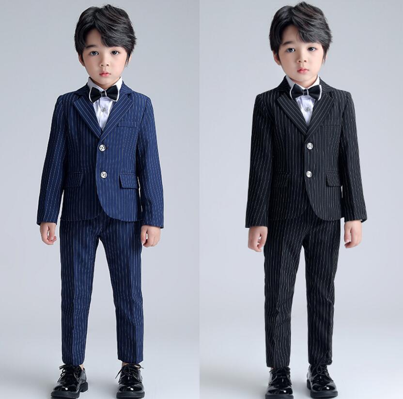 【送料無料】キッズ服 男の子スーツ 子供スーツ スーツセット 男の子服 セットアップ ベビースーツ キッズスーツ 子供服 入学式 卒業式 フォーマル 紳士服 5点セット ジャケット+ベスト+ズボン+シャツ+蝶ネクタイ 七五三 発表会 入園式 90 100 110 120 130 140 150 160 170