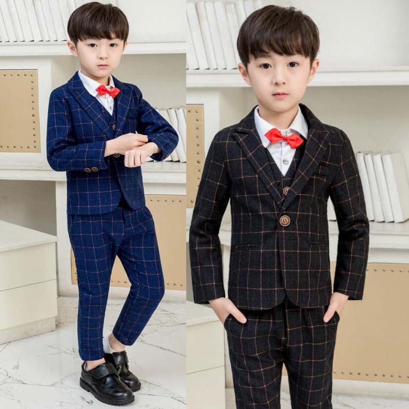 【送料無料】子供服 ジュニア フォーマルスーツ 男の子スーツ キッズ服 セットアップ 子供スーツ 2色 男の子服 男児 こども ベビースーツ 上下セット ジャケット+ベスト+ズボン+シャツ+蝶ネクタイ プレゼント 七五三 入学式 卒業式 春 夏 秋 冬 90 100 110 120 130 140 150