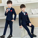【送料無料】キッズスーツ 子供スーツ 子ども セットアップ 子供服 男の子スーツ スーツセット キッズ服 ネイビー ジュニア 男の子服 紳士服 5点セット ジャ...