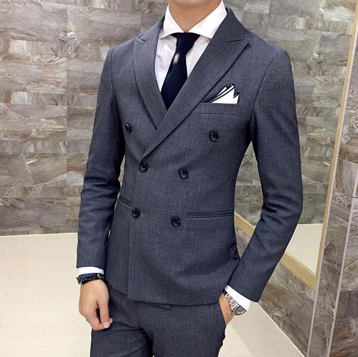 【送料無料】メンズスーツ 結婚式スーツ ビジネススーツ スリムスーツ フォーマルスーツ スタイリッシュスーツ ダブルスーツ カジュアルスーツ 2点セット ジャケット+パンツ 卒業式 入学式 出張 紳士服 司会 制服 新作 春夏 秋冬 プレゼント M/L/XL/2XL/3XL