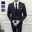 【送料無料】 ビジネススーツ メンズスーツ チエック柄 男性 スタイリッシュスーツ 2点セット 結婚式スーツ カジュアルスーツ 卒業式 入学式 フォーマルスーツ...