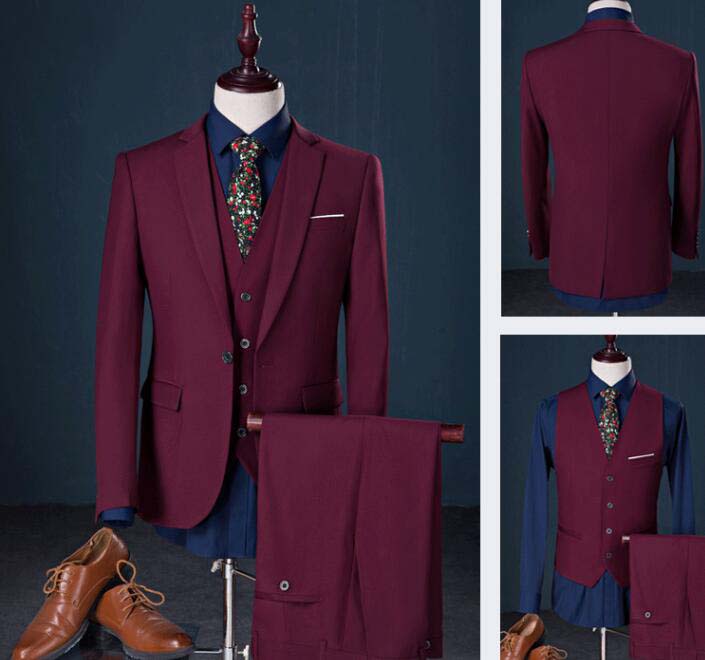 スリーピース シングルスーツ スリムスーツ 3点セット ビジネススーツ 上下セット メンズスーツ ジャケット＋パンツ+ベスト スーツセット 着痩せ カジュアル 韓国風 フォーマル 二次会 結婚式 入学式 通勤 出張 パーティー 無地 忘年会 春夏秋冬 大きいサイズ S-5XL