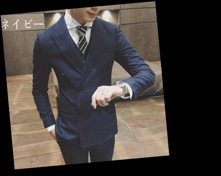 3点セット メンズスーツ スーツセット ジャケット＋ベスト+パンツ 着痩せ カジュアル スリーピース スリムスーツ フォーマル 韓国風 セレモニースーツ ビジネススーツ シングルスーツ通勤 二次会 上下セット 男性 出張 入学式 結婚式 忘年会 大きいサイズ XS-4XL