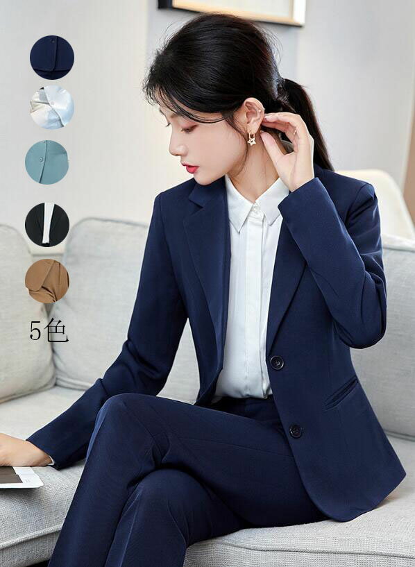 秋春 高級感 洗える レディースエレガント 二つボダンスーツ 2点セット 送料無料 結婚式 二次会 卒業式 30代40代 フォーマル 着痩せ OL 通勤 成人式...