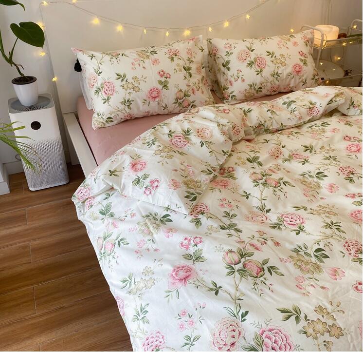 人気 寝具カバーセット 4点セット ベッド用品 ダブル セミダブル 掛け布団カバー 枕カバー カバーセッ..