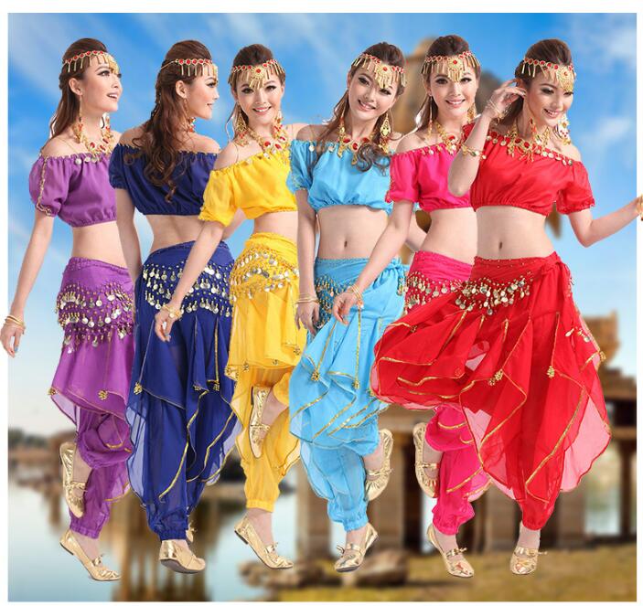 送料無料 ベリーダンス 3点セット レッスン着 ダンス練習着 トップス アラジン セットアップ ダンス衣装 コスチューム スパンコール ジャスミン風 仮装 半袖...