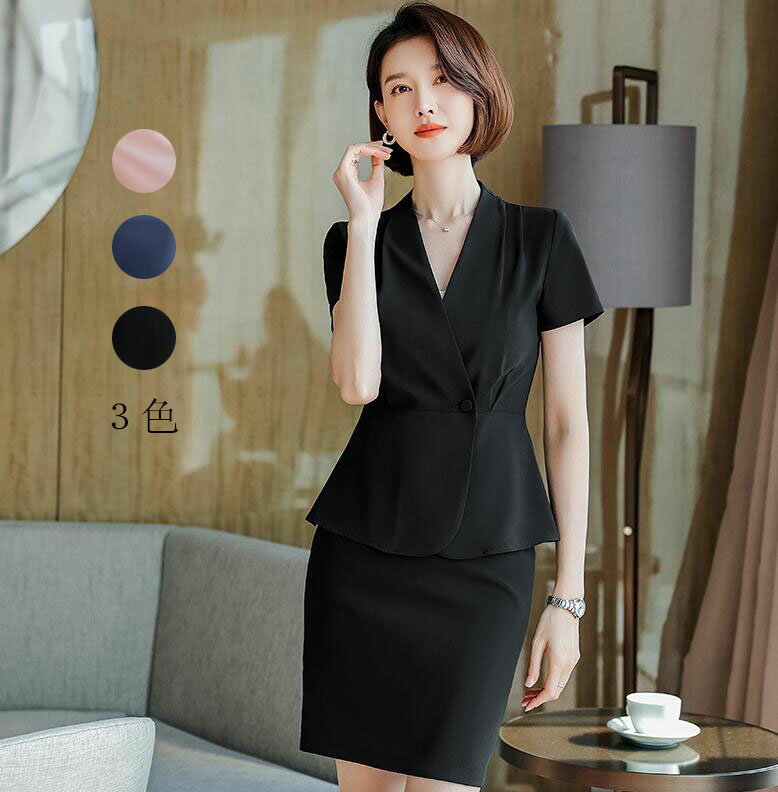おしゃれ★洗える レディース エレガント 一つボダンスーツ 2点セット 送料無料 結婚式 二次会 卒業式 30代40代 フォーマル 着痩せ OL 通勤 成人式 ...