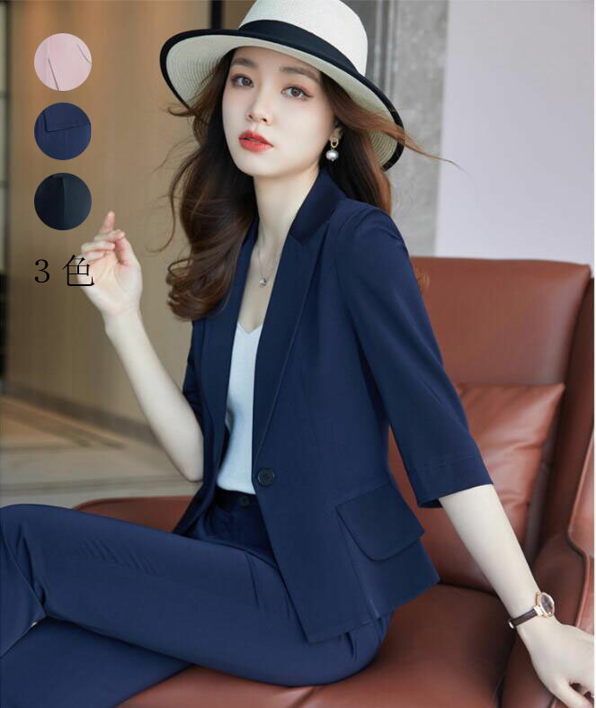 おしゃれ★洗える レディース エレガント 一つボダンスーツ 2点セット 送料無料 結婚式 二次会 卒業式30代40代 フォーマル 着痩せ OL 通勤 成人式 パ...