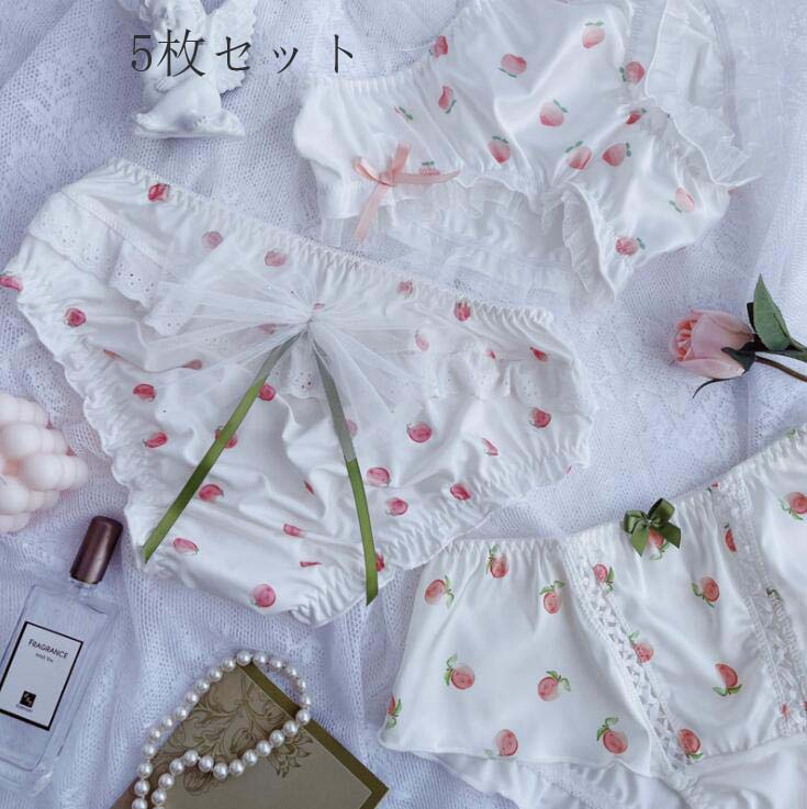 Rakuten - ショーツ セット 美尻 すっぽり 女性用 ファッション 5枚セット 少女 パンツ ショーツ セット 下着 インナー ショーツのみ 睡眠 三角 リボン 快適 スタンダード 肌着 パンティ 中学生 可愛い 抗菌防臭 通気 大きいサイズ レディース 高校生 大人 5色 お誕生日 白 M L XL