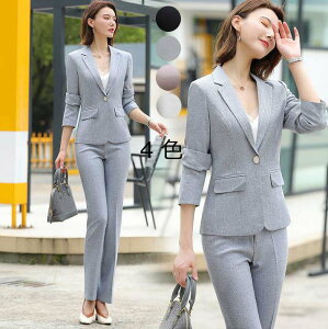 スーツセット 女性スーツ OL スーツ 七五三 2点セット 韓国風 フォーマルスーツ 通勤 レディーススーツ 事務服 カジュアルスーツ 通学 オフィス セレモニースーツ ジャケット+パンツ/スカート エレガント ビジネススーツ ママ 母 20代 30代 40代 50代 S-4XL安売り