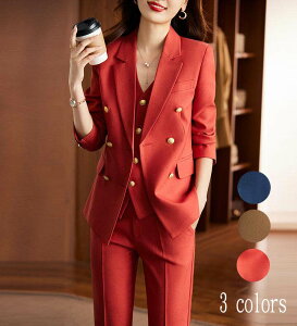 ビジネススーツ 3点セット 韓国風 女性スーツ OL エレガント 品質良い レディーススーツ ジャケット+パンツ+ベスト 事務服フォーマルスーツ スーツカジュアルスーツ 成人式 セレモニースーツ 卒業式 簡潔 オフィス 七五三 ストレート 通勤 通学 ママ S-XXXXLバーゲン