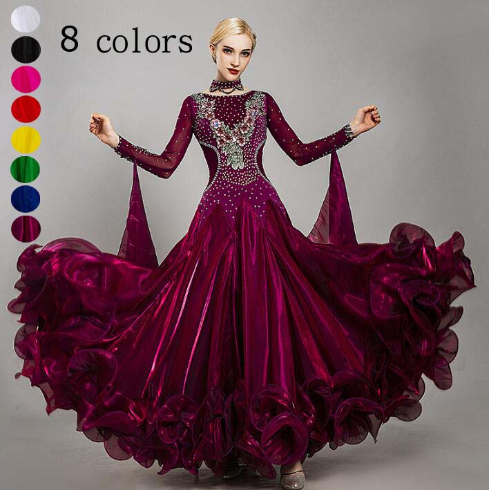 【送料無料】高品質 社交ダンス衣装 ダンスウェア 競技用のドレス 社交ダンスドレス フラメンコ 社交ダンス 練習着 モダンドレス モダン衣装 ワンピース スタン...