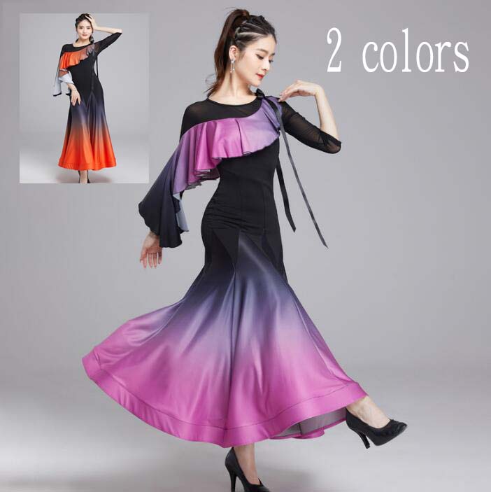 高品質 社交ダンス衣装 パーティー 社交ダンスドレス モダン衣装 ダンスウェア スタンダードドレス ステージ衣装 練習着 モダンドレス 競技用のドレス 社交ダン...