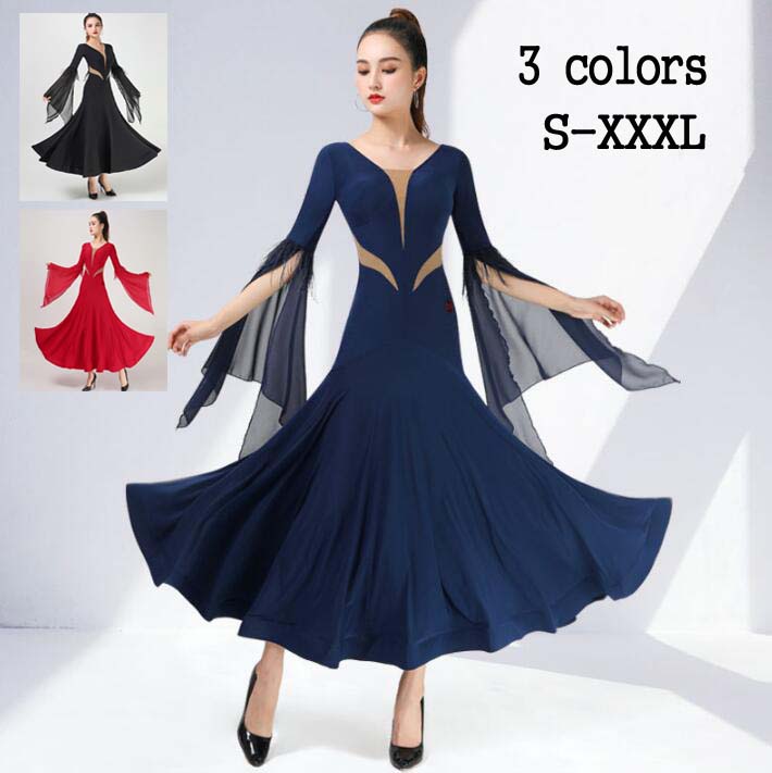 モダンドレス 社交ダンス衣装 社交ダンスドレス 社交ダンス 競技用のドレス モダン衣装 高品質 スタンダードドレス 練習着 フラメンコダンスウェア スレンダー ...