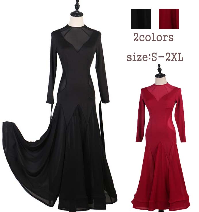 フラメンコ レディース スタンダードドレス 社交ダンス衣装 大きい裾 スレンダーモ練習着 高品質 社交ダンス 社交ダンスドレスモダン衣装 ダンドレス ワルツ 競技用のドレス ワンピース 着痩せ ダンスウェア ゴージャス ステージ衣装 パーティー ヴィーナス S-XXL