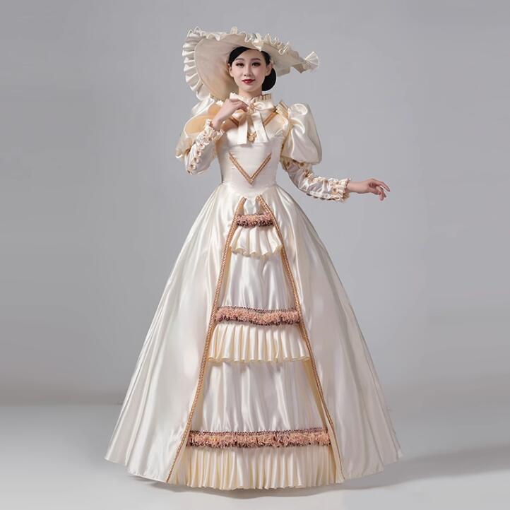 オーダーメイド可能 お姫様 ヨーロッパ風 パーティードレス レディース 中世貴族風 貴族ドレス 学園祭 プリンセスライン 王族服 ロココ 宮廷 女王様ドレス ロングドレス 礼服 舞踏会 ハロウィン ジュリエット 演劇 コスプレ 文化祭 演奏会 オペラ声楽 舞台 撮影 S-XL