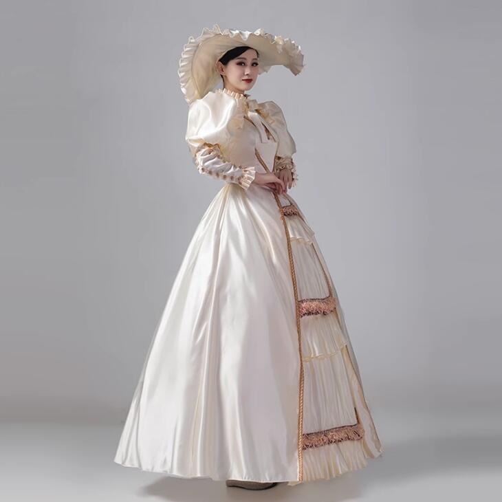 オーダーメイド可能 お姫様 ヨーロッパ風 パーティードレス レディース 中世貴族風 貴族ドレス 学園祭 プリンセスライン 王族服 ロココ 宮廷 女王様ドレス ロングドレス 礼服 舞踏会 ハロウィン ジュリエット 演劇 コスプレ 文化祭 演奏会 オペラ声楽 舞台 撮影 S-XL