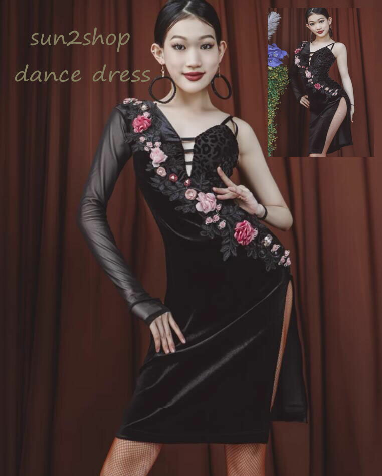 【送料無料】高品質 社交ダンスドレス チャチャ 大量注文可 ラテンドレス ルンバ ダンドレス 練習着 社交ダンス衣装 ラテン ラテンダンスドレス おしゃれ レディース 競技用 ワンピース タンゴ サンバ衣装 レッスン着 ワルツ 演出服 ステージ衣装 ヴィーナス S-XL