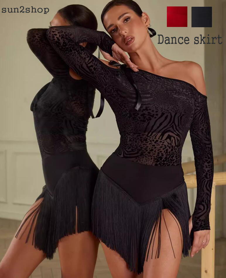 【送料無料】チャチャ レディース 社交ダンススカート おしゃれ ダンスカート 社交ダンス衣装 タンゴ ..