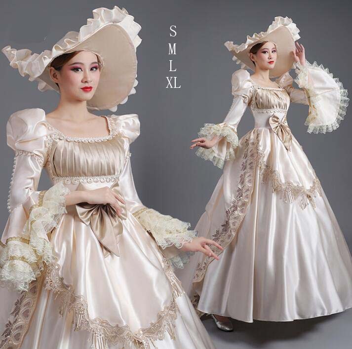 Rakuten - 中世貴族風 フレア袖 女王様ドレス 貴族ドレス 華やか お姫様ドレス 宮廷 ロングドレス 舞踏会 ステージ 舞台 演出服 ジュリエット 文化祭 ハロウィン 演劇 オペラ声楽 撮影 ワンピース貴婦人 プリンセスライン学園祭 王族服 司会 演奏会 パーティードレス 礼服 ヨーロッパ風