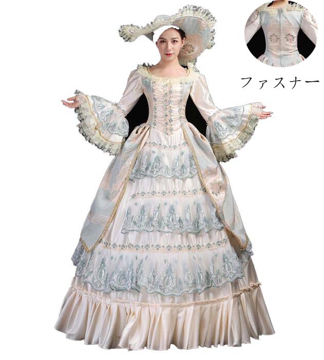 Rakuten - 演出服 ジュリエット 文化祭 ハロウィン 演劇 オペラ声楽 撮影 ワンピース貴婦人 プリンセスライン学園祭 王族服 司会 演奏会 パーティードレス 礼服 ヨーロッパ風 中世貴族風 フレア袖 女王様ドレス 貴族ドレス 華やか お姫様ドレス 宮廷 ロングドレス 舞踏会 ステージ 舞台