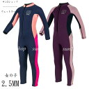 【送料無料】2.5mm ウェットスーツ キッズ ジュニア マリンスポーツ セミドライ 連体水着 子供 女の子 バックジップ ダイビング 水遊び サーフィン こと...