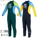 【送料無料】2.5mm ウェットスーツ 連体水着 キッズ 男の子 バックジップ ダイビング 子供 シュノーケリング ことも マリンスポーツ 長袖 防寒保温 セミ...