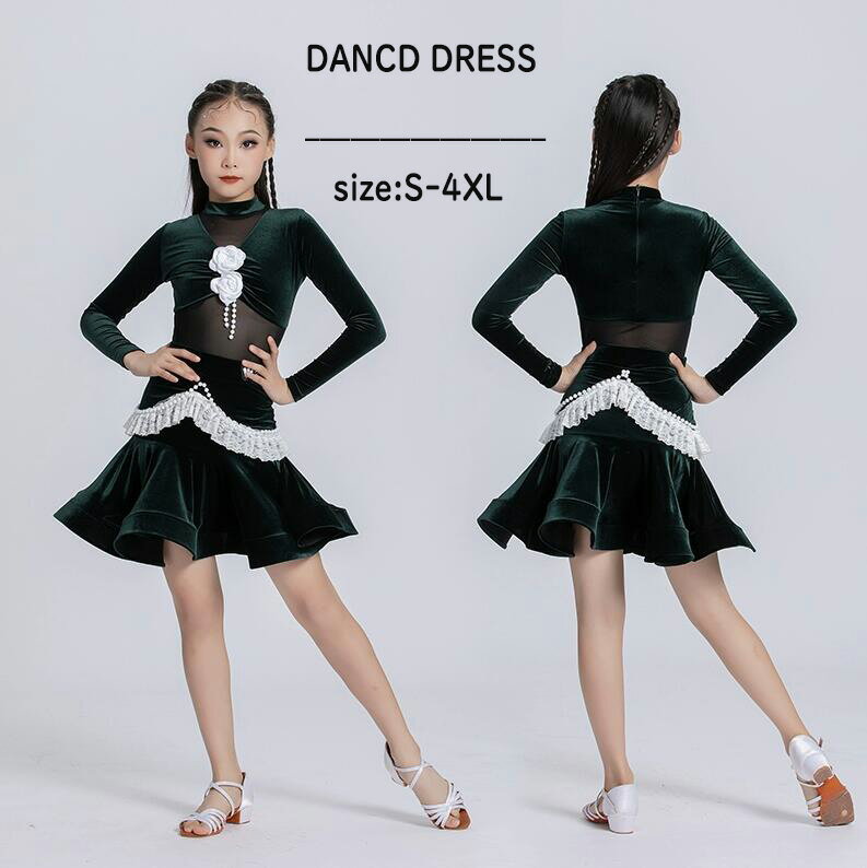 【送料無料】 キッズ ダンスウェア 社交ダンス ドレス ラテン 社交ダンス衣装 ルンバ 子供 ラテンドレ..