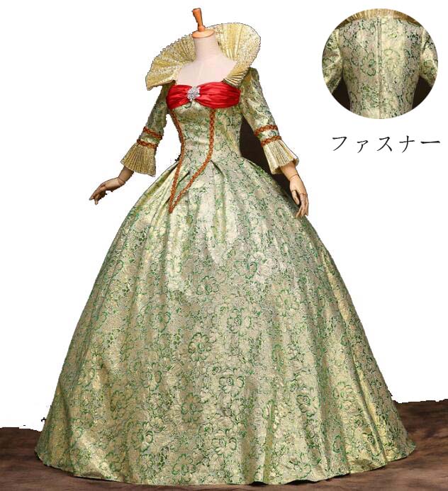 Rakuten - 高級感 華やか お姫様ドレス ロングドレス 宮廷 舞踏会 ステージ 舞台 演出服 ジュリエット 文化祭 ハロウィン 演劇 オペラ声楽 撮影 ワンピース 貴婦人 プリンセスライン 学園祭 王族服 司会 演奏会 パーティードレス 礼服 ヨーロッパ風 中世貴族風 女王様ドレス 貴族ドレス