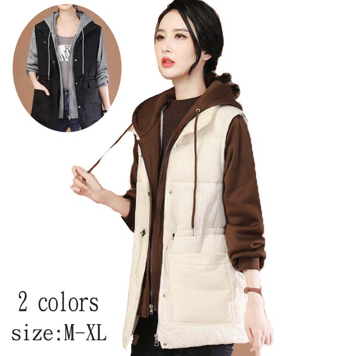 Down Coat - レディース 中綿コート 可愛い フード付き ダウンコート 厚手 ショート丈 コート ダウンジャケット 中綿ジャケット ブルゾン 女性用 アウター 韓国風 大人 きれいめ 黒 白 あったか 着痩せ 通勤 OL 母 ママ シンプル 冬服 20代 30代 40代 M-XL