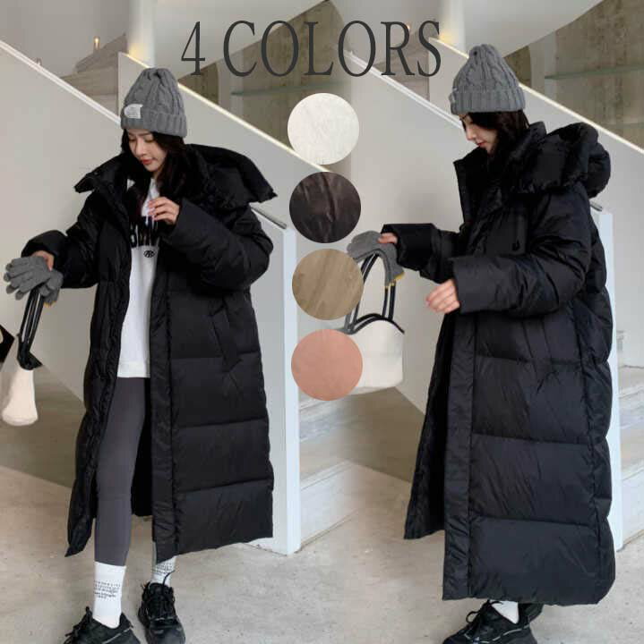 樂天商城 - 韓国風 ダウンコート 着痩せ 中綿コート レディース ロング丈 上品 厚手 ダウンジャケット フード付き 通勤 コート 中綿ジャケット 秋冬 きれいめ 体型カバー 防寒着 シンプル ダウン OL アウター 女性用 防寒 20代 30代 40代 S M L XL