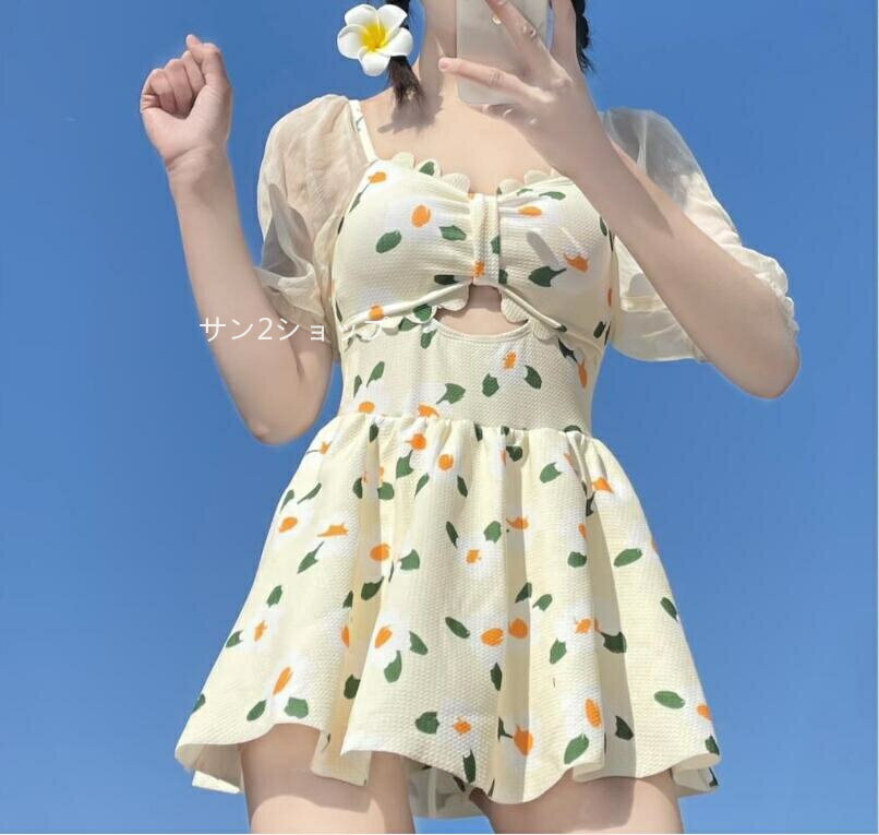 【送料無料】水着 美胸 ビキニ 女性 パッド付き レディース 水着ワンピース 体型カバー 小胸 タンキニ オシャレ ビーチウェア ミズギ 韓国風 みずぎ フレアスカート ワンピース おしゃれ 温泉 スイミング ワイヤーなし 20代30代 ママ 日焼け防止 S-L