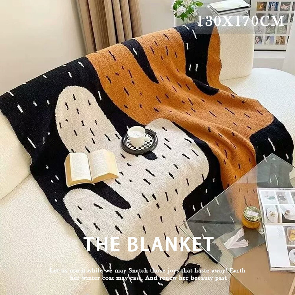 北欧風 ジャカードブランケット 130×170cm 大判 ソファカバー ひざ掛け おしゃれ アートデザイン マル..
