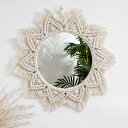 鏡 壁掛け 丸型 鏡 ナチュラル おしゃれ ガラス 北欧風 化粧鏡 インテリア 鏡 壁掛けミラー 寝室 リビング トイレ 玄関 ホテル 民泊用 装飾 ミラー ボヘミアン