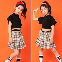 ダンス衣装ヘソ出しチアダンスキッズダンス衣装セットアップヒップホップ2点セットレッスン着練習着ジュニアチームキッズダンス衣装舞台演出服イベント子供女の子チアステージ衣装ダンススポーツストリートコスチューム文化祭送料無料●4761●