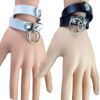 ●3991●ダンス用レザーチョーカーペンダントネックレスアクサセリー2way首輪&ブレスレットレザースナップパンクレディースライブハロウィンクリスマスコスプレパーティーイベント文化祭忘年会出し物余興学園祭ヒップホップダンスロック風