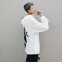 落書きプリントフード付きバイカラープルオーバーパーカートレーナースウェットHIPHOPダンスステージ衣装ストリート系ファッション服ペアカップルメンズレディース大人ダンス練習着ダンス衣装ダンスウェアスポーツ運動風演出服