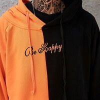 落書きプリントフード付きバイカラープルオーバーパーカートレーナースウェットHIPHOPダンスステージ衣装ストリート系ファッション服ペアカップルメンズレディース大人ダンス練習着ダンス衣装ダンスウェアスポーツ運動風演出服
