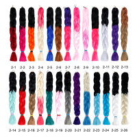 39カラーヒップホップダンスヘアエクステグラデーションヘアエクステンション編み込みブレーズみつあみ三つ編みエクステヒップホップレゲエダンサー髪型カラフルカネカロンカラーエクステ毛束ウィッグ(明日楽、ゆうパック送料別)